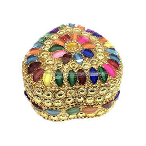 Hand Beaded Mini Trinket Gift <b>Box</b> Affordable Decorative Jewelry <b>Storage</b> Boxes for Home Decorative Centerpieces from India - Product Image 5