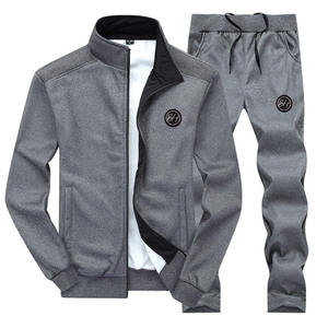 Ensemble de survêtement pour homme en couleur unie, veste + pantalon, survêtement décontracté pour homme, survêtement de haute qualité - Product Image 3