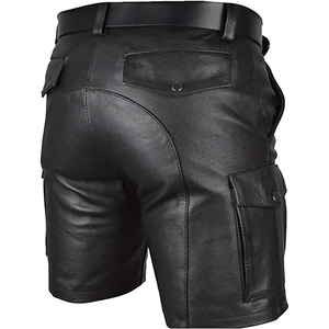 Shorts en cuir véritable pour homme, taille mi-haute, personnalisables, respirants, séchage rapide, écologiques, style urbain - Product Image 4