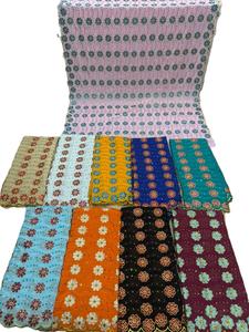 Cotton Dray Lace Heavy Embroidery Work 4.5 Yards Wrapper - Product Image 2