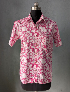 <b>Pink</b> Floral Print <b>Men's</b> Button Up <b>Shirt</b> Short Sleeve Collared Casual Summer <b>Shirt</b> - Product Image 4