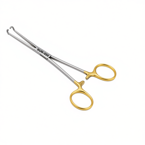 Pince à tissus incurvée Allis TC en acier inoxydable, instrument chirurgical manuel pour procédures de base, kits essentiels - Product Image 1