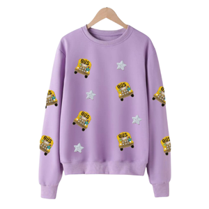 เสื้อพูลโอเวอร์ลำลองสีชมพูหวานแบบมีลวดลายพิเศษ ทรงโอเวอร์ไซส์ ผ้าฟู ระบายอากาศดี ไหล่ตก คอกลม แขนยาว เหมาะสำหรับกลับไปโรงเรียน - Product Image 2