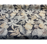 Tissu d'ameublement Babar Charcoal imprimé éléphant, vendu au mètre, motif animal élégant pour meubles et décoration intérieure