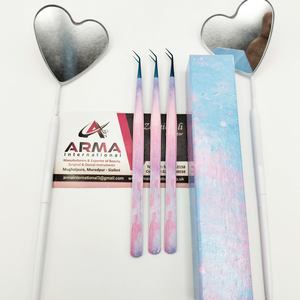 แหนบต่อขนตาปลายสั้น 45 องศา พร้อมโลโก้แบบกำหนดเอง พิมพ์ลายหินอ่อน จับถนัดมือ แข็งแรง ทนทาน - Product Image 4