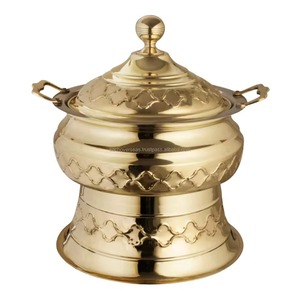 Plat de service en acier pour réchaud de table, chauffe-plats pour mariage et fête, avec couvercle, taille personnalisée, design gaufré - Product Image 6