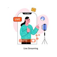 Pengembangan Aplikasi Seluler Streaming Video Langsung Siaran Real-Time Interaksi Penonton Manajemen Konten-Stock MAC Internet