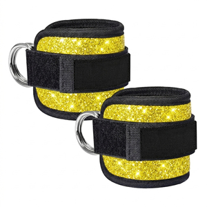 Correas de tobillo con purpurina y anillo en D, acolchadas de neopreno, para gimnasio, máquina de cable, entrenamiento de piernas, bandas de entrenamiento, correas de tobillo con purpurina - Product Image 4