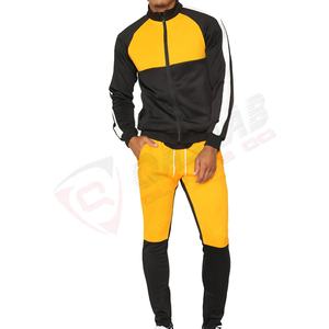 Sweat à capuche d'entraînement de maternité avec logo personnalisé noir jaune Patchwork Color-Block manches longues respirant Street-Fashion Jogging - Product Image 1