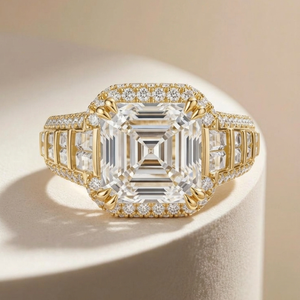 Anillo de Compromiso/Boda para Mujer con Diamante Natural Corte Princesa de 3ct, Claridad VVS2, Color D, Oro de 14K/18K/22K, Certificado IGI, Bañado en Rodio - Product Image 1