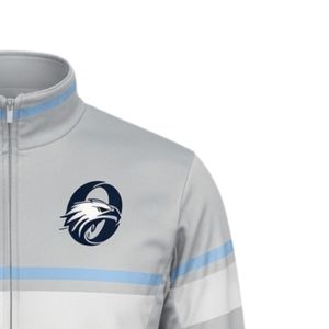 <b>Men</b> Gray Blue Hockey Activewear <b>Jacket</b> Polyester Sports <b>Jacket</b> Team Training Wear Outdoor Match Athletic Performance Clothing - Product Image 4