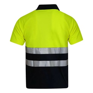 Polo de sécurité réfléchissant haute visibilité unisexe, vêtements de travail, uniforme haute visibilité, construction orange, jaune, bleu marine, rayures - Product Image 4