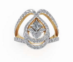 Anillo de diamantes de 9kt, 14kt, 18kt en oro amarillo, oro rosa y oro blanco. Joyería de diamantes auténticos con banda de oro para mujer. Anillo de metal genuino. - Product Image 6