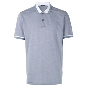 Chemise à manches courtes pour homme, gris, polyester piqué, coupe classique, couleur unie, style décontracté, design tricoté, respirant, color block - Product Image 1
