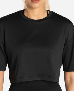 Camiseta de Manga Corta Asimétrica para Mujer, Talla XL, Cuello Redondo, Tejido de Punto, Color Sólido, Transpirable, de Secado Rápido, Corte Holgado, Precio Económico 2026 - Product Image 5