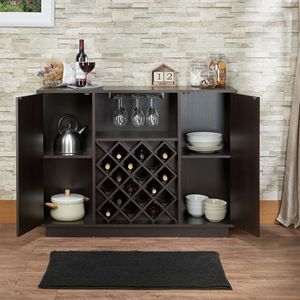 Mobile Bar a 2 Ante per Espresso e Vino con Portabicchieri - Eleganti Mobili Bar - Product Image 1