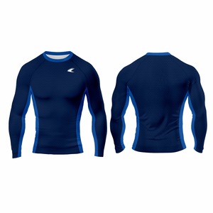 Rashguard personnalisé extensible 4 directions MMA BJJ OEM pour hommes, manches courtes, chemises décontractées en satin, respirant à l'avant, antibactérien, UPF50+ - Product Image 3