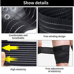 <b>Knee</b> Wraps for Squats and Training Strong <b>Support</b> for Gym Workout <b>Elastic</b> Material Comfortable Fit for Daily Use - Product Image 4