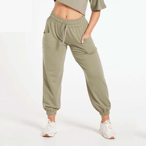 กางเกงจ็อกเกอร์ผ้าฝ้ายทรงหลวมราคาประหยัด กางเกงวอร์มผู้หญิง เอวยางยืดแบบสั่งทำได้ พร้อมแถบยางยืดที่เอวและข้อเท้า - Product Image 4