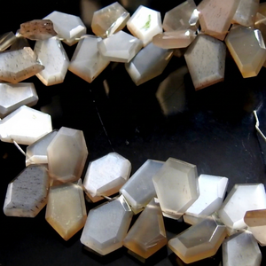 Perles de pierre naturelle Grise Pierre de Lune, 12 pièces, irrégulières, fantaisie, en forme de nuget, facettées, 15-10MM, pour la fabrication de bijoux, vente en gros - Product Image 1