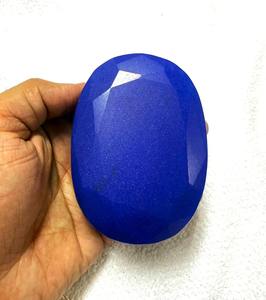 Zafiro Azul Natural Grande Calentado de 4000 Ct, Gema Ovalada Facetada de Gran Tamaño, Piedra de Exhibición para Coleccionistas, Zafiro Azul Profundo Hecho a Mano - Product Image 4