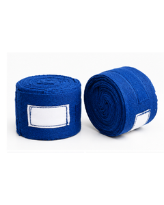Bandages de boxe personnalisés avec logo tissé, en coton bleu premium, élastiques, pour la protection des mains et des poignets, combo de bandages sportifs - Product Image 1