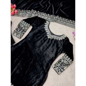 Traje de Fiesta con Bordado Pesado de Diseño Exclusivo, Top-Sharara y Dupatta para Ocasiones Especiales - Product Image 4