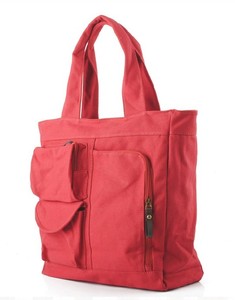 Sac fourre-tout en toile noire de taille moyenne avec fermeture éclair et poignée longue, idéal pour le shopping et l'usage quotidien - Product Image 3