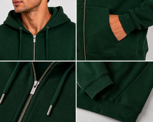 Veste à capuche zippée pour homme de qualité supérieure, conçue pour le confort, la mobilité et la chaleur, idéale pour les voyages, les entraînements et les tenues décontractées quotidiennes. - Product Image 6
