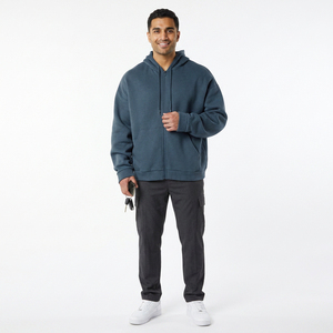 Sweat-shirts à capuche zippés pour hommes, respirants et légers, taille personnalisée - Nouveau style en gros, séchage rapide, brodés, pour l'automne - Product Image 6