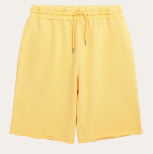 Sweat <b>Shorts</b> For <b>Men</b> With Drawstring Style Activewear Sporty Baggy <b>Yellow</b> Color Plain Fleece Cotton Sweat <b>Shorts</b> For Sale - Product Image 5