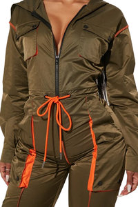 Conjunto de Dos Piezas para Mujer, Talla Grande, Chaqueta Cortavientos de Nailon Vintage con Cierre, Traje Deportivo Impermeable y Transpirable de Tela con Memoria, Traje Deportivo de Verano - Product Image 6