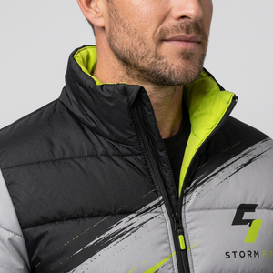 Men's Storm Puffer <b>Jacket</b> Stand Collar Zipper Closure Windproof Sporty Winter 100% Polyester Printed Mountain Design - Product Image 5