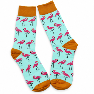 Calcetines de Algodón para Mujer, Diseño de Flamencos Color Menta, Talla Personalizada, Logotipo, Venta al Por Mayor en Pakistán - Product Image 1
