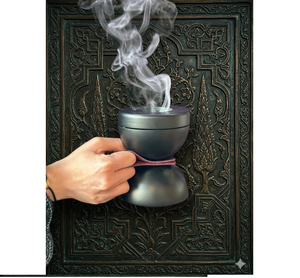 Quemador de Incienso de Lujo Hecho a Mano con Incrustaciones de Madreperla, Mubkhar Árabe, Lavanda, Benjoín, Fresa, Jengibre, Sándalo Oceánico, Hueso - Product Image 1