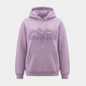 Sweat-shirt à capuche surdimensionné pour femme, imprimé floqué, logo en lettres, pull en coton tricoté avec poches, vêtements d'automne - Product Image 1