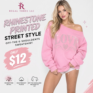 Custom Rhinestone Printed <b>Off</b> <b>Shoulder</b> Sweatshirt Oversized Women Causal Winter Wear <b>Top</b> Cotton Fleece Collarless Tee <b>Top</b> - Product Image 1