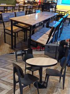 Table de bar longue et haute en bois avec plateau en bois et pieds en métal, mobilier commercial traditionnel pour restaurant et cuisine - Product Image 3