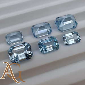 พลอยอะความารีนสปิเนลสีน้ำเงินสังเคราะห์จากห้องปฏิบัติการ AAA รูปทรงแปดเหลี่ยม เอเมอรัลด์ เรเดียนท์ แอสเชอร์คัท สำหรับทำเครื่องประดับ - Product Image 2