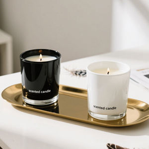 Velas aromáticas de cera de soja en frasco de vidrio negro clásico de calidad china para decoración del hogar, disponibles al por mayor por ZF global export. - Product Image 1