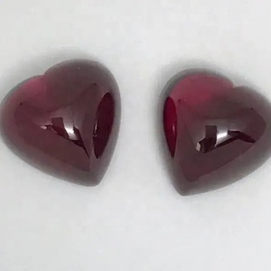 Qualité Super Fine 6mm Naturel Mozambique Rouge Grenat Flatback Coeur Cabochon En Gros En Vrac Pierres Précieuses En Vrac De Fournisseur Indien - Product Image 1