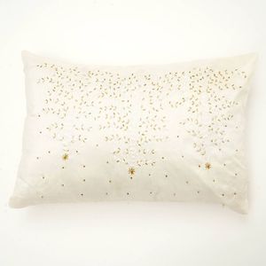 Cuscino Decorativo in Poliestere 100% Avorio con Ricami e Perline, Morbido ed Elegante, 24x16 - Product Image 2