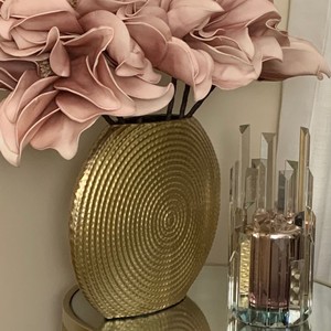 Handcrafted Engraved Steel Pedestal Vase with Handles Antique <b>Silver</b> Decorative Centerpiece Home Hotel <b>Table</b> Decor Gift Item - Product Image 1