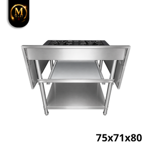 Estufa de Gas de Acero Inoxidable de Alta Calidad, Fabricada en Malasia, con 4 Quemadores Abiertos, para Cocina Comercial, Restaurante, Cafetería - Product Image 2