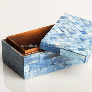 Handmade Luxurious Modern Wood MDF Jewelry <b>Boxes</b> with Bone Inlay Geometrical Pattern LED Feature Carton Storage Gift <b>Packing</b> - Product Image 3