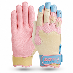 Guantes de Bateo de Béisbol Profesionales SINEWY SPORTS, Personalizables, Ambidiestros, Cierre de Gancho y Bucle, Puño Corto, Cuero Vacuno - Product Image 1