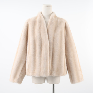 Abrigo de Piel Sintética Color Crema para Mujer, Estilo Teddy, Frente Abierto, Hombros Caídos, Cuello con Muescas, Chaqueta Gruesa de Invierno - Product Image 1
