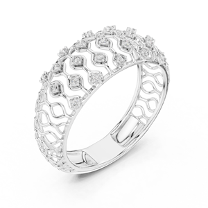Anillo de Diamantes Cultivados en Laboratorio para Mujer CROWNLINK, Oro Blanco de 18 Quilates con Baño de Rodio, Estilo Minimalista, para Compromiso, Fiesta, San Valentín, Uso Diario - Product Image 1