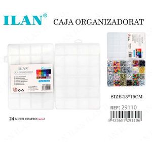Caja Organizadora de Plástico Transparente ILAN con 24 Compartimentos de 13x19cm para Cuentas y Artículos de Costura - Product Image 3