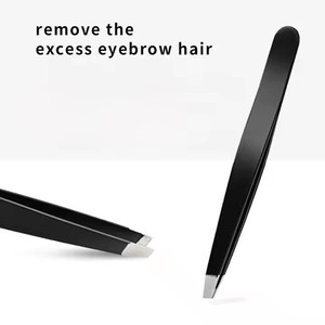Pinzas Profesionales de Acero Inoxidable para Cejas y Pestañas, Inclinadas, Negras, con Características de Seguridad, Puntiagudas para Extensiones de Pestañas Encarnadas - Product Image 4